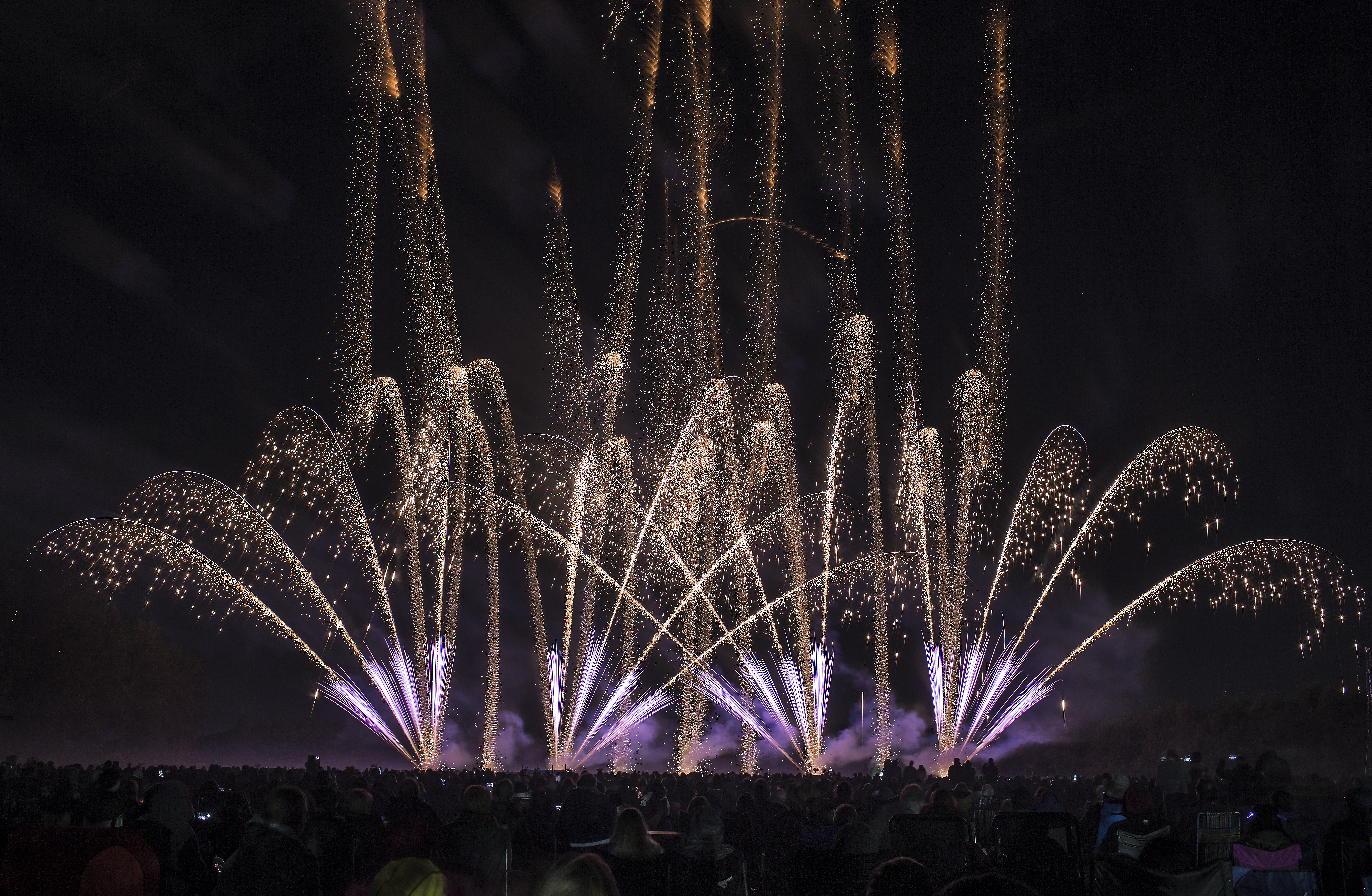 Huge fireworks burst over South Cerney Airfield crowd
