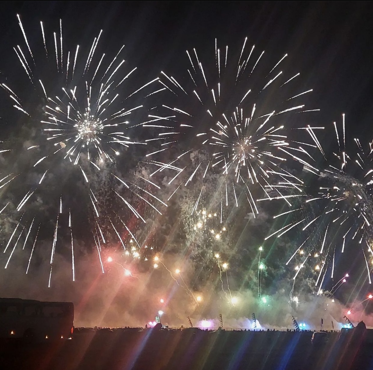 Towering fireballs and explosive SFX at the bonfire
